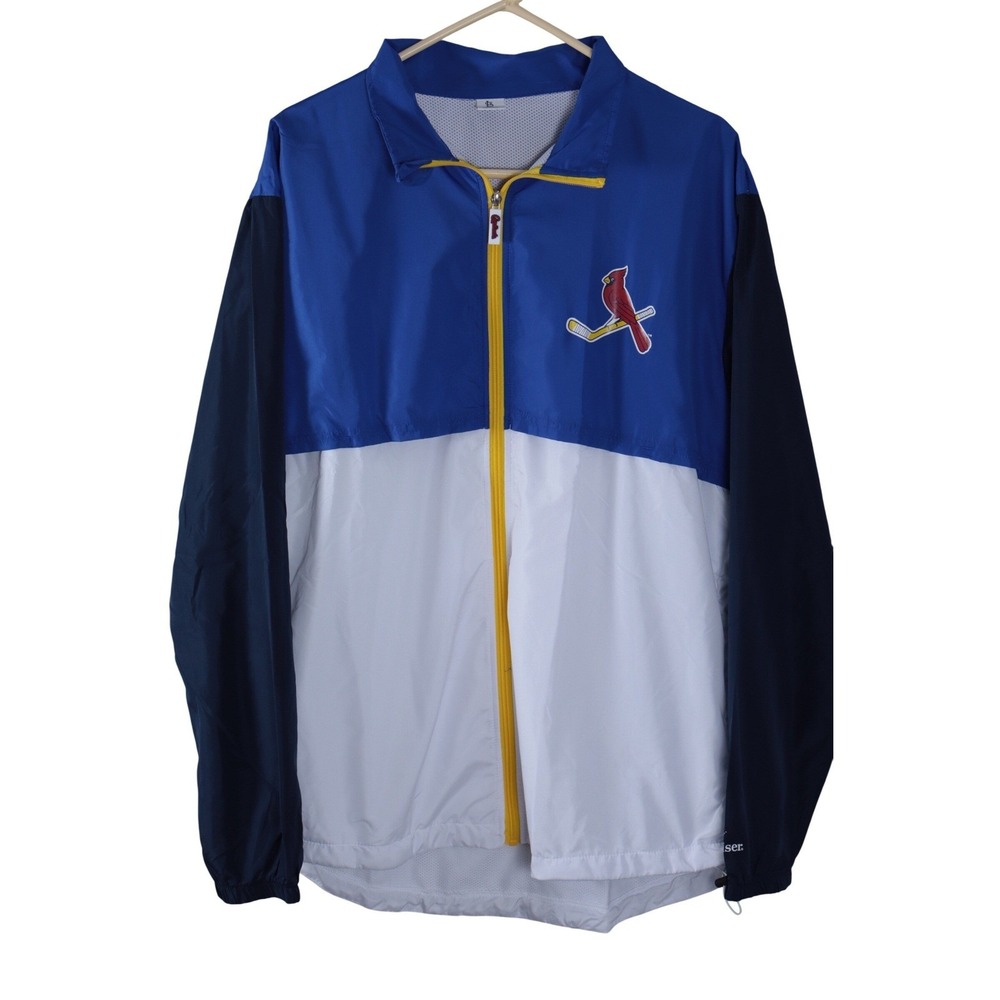 St Louis‎ Cardinals Majestic XL Royal Blue White Windbreaker Jacket Baseball